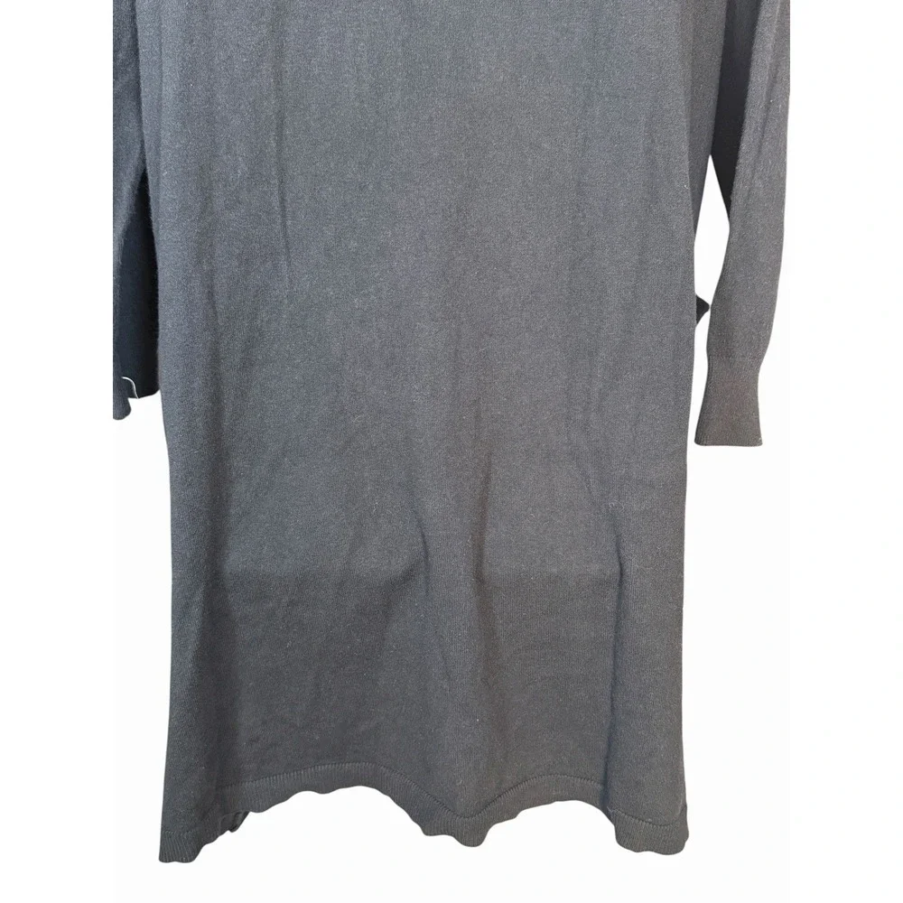 Sundance PM Black‎ Knit Sweater Dress Cotton Silk Blend Lagenlook Minimalist